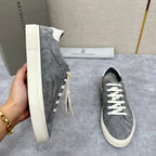 Grey Suede Cupsole Low-Top - Men's