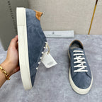 Grey Suede Cupsole Low-Top - Men's