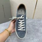 Grey Suede Cupsole Low-Top - Men's