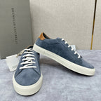 Grey Suede Cupsole Low-Top - Men's