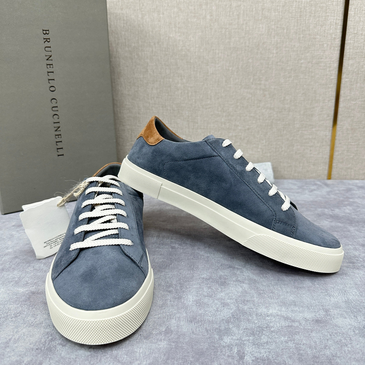 Grey Suede Cupsole Low-Top - Men's