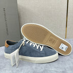 Grey Suede Cupsole Low-Top - Men's