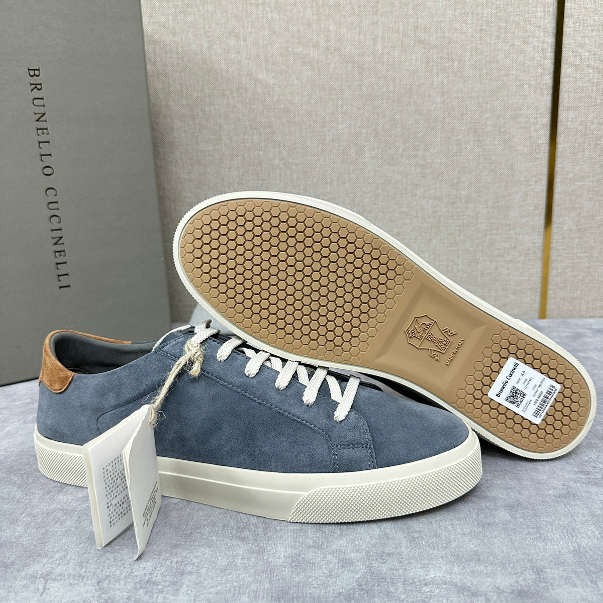 Grey Suede Cupsole Low-Top - Men's