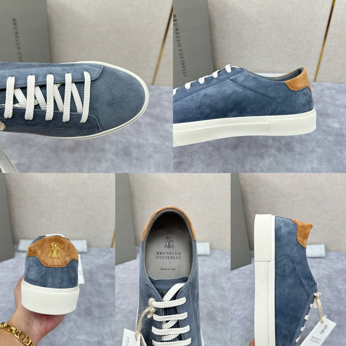 Grey Suede Cupsole Low-Top - Men's