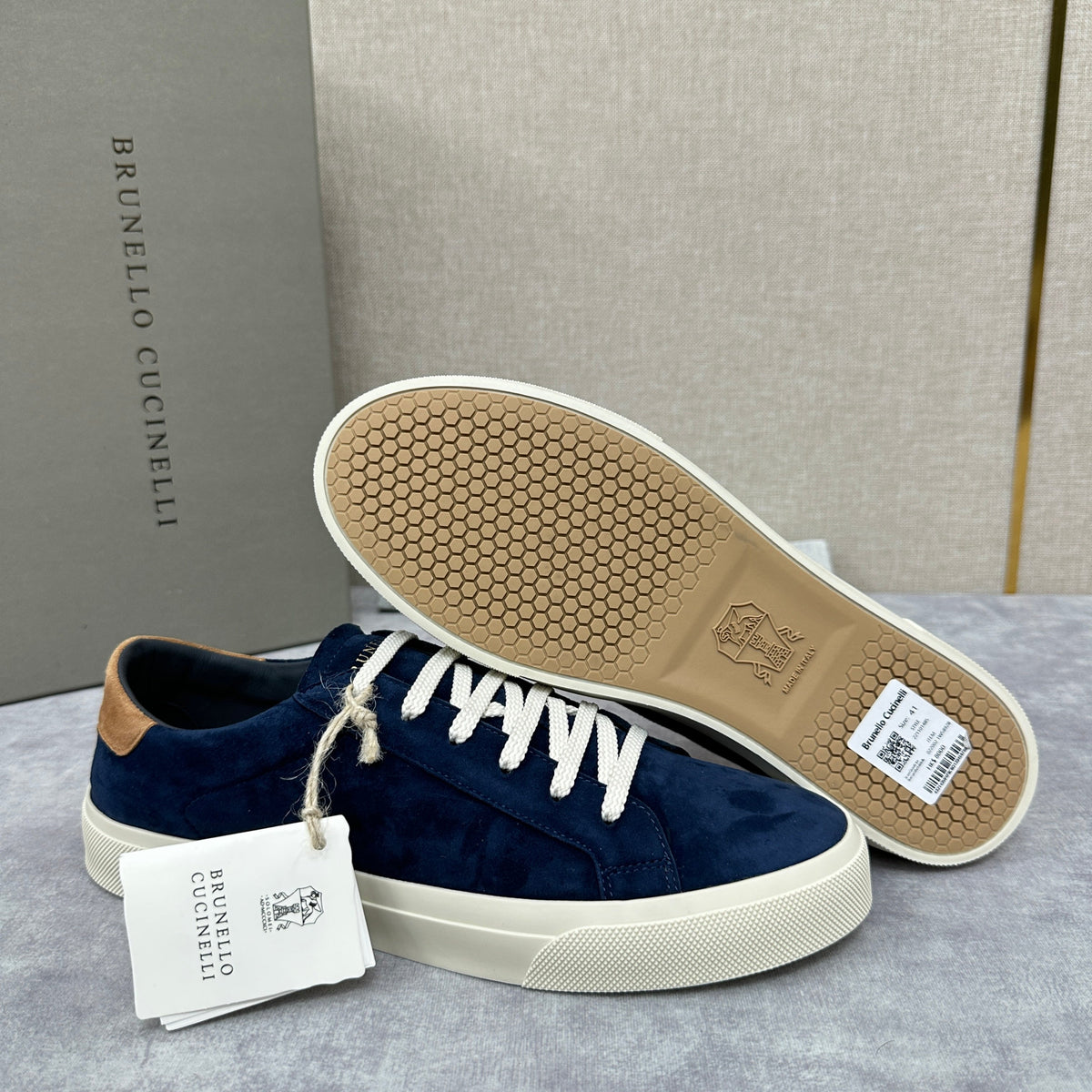 Grey Suede Cupsole Low-Top - Men's
