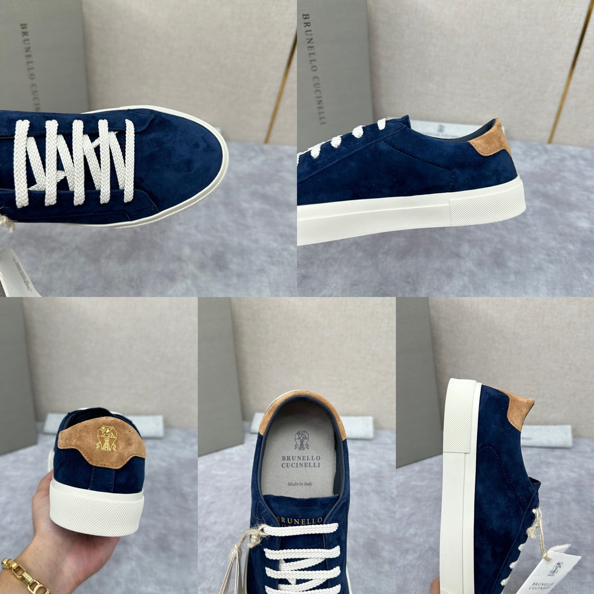 Grey Suede Cupsole Low-Top - Men's