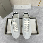 Grey Suede Slim Low-Top - Men's