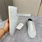Grey Suede Slim Low-Top - Men's