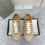 Grey Suede Slim Low-Top - Men's
