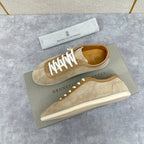 Grey Suede Slim Low-Top - Men's