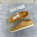 Grey Suede Slim Low-Top - Men's