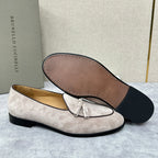 Grauer Wildleder-Quastenloafer – Herren