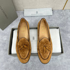 Grauer Wildleder-Quastenloafer – Herren