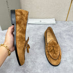 Grauer Wildleder-Quastenloafer – Herren
