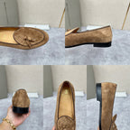 Beige Wildleder Quasten-Loafer – Herren