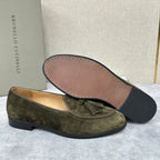 Grauer Wildleder-Quastenloafer – Herren