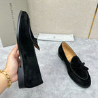Grauer Wildleder-Quastenloafer – Herren