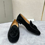Grauer Wildleder-Quastenloafer – Herren