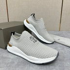 Grauer gesteppter Socken-Sneaker aus Strick – Herren