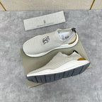 Grauer gesteppter Socken-Sneaker aus Strick – Herren