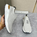 Grauer gesteppter Socken-Sneaker aus Strick – Herren
