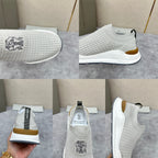 Grauer gesteppter Socken-Sneaker aus Strick – Herren