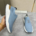 Cream Knit Quilted Sock Runner - Men's