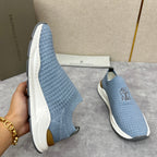 Cream Knit Quilted Sock Runner - Men's