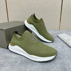 Cream Knit Quilted Sock Runner - Men's
