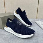 Grauer gesteppter Socken-Sneaker aus Strick – Herren