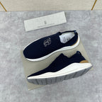 Grauer gesteppter Socken-Sneaker aus Strick – Herren