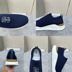 Grauer gesteppter Socken-Sneaker aus Strick – Herren
