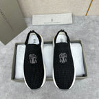 Grauer gesteppter Socken-Sneaker aus Strick – Herren