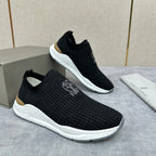 Grauer gesteppter Socken-Sneaker aus Strick – Herren
