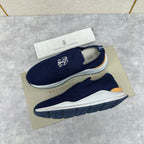 Cream Knit Quilted Sock Runner - Men's