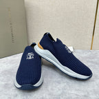 Cream Knit Quilted Sock Runner - Men's