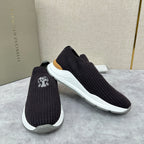 Cream Knit Quilted Sock Runner - Men's