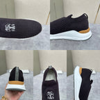 Cream Knit Quilted Sock Runner - Men's
