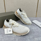 Cremefarbener Strick-Runner mit Kontrastsohle – Herren