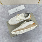 Cremefarbener Strick-Runner mit Kontrastsohle – Herren