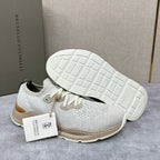 Cremefarbener Strick-Runner mit Kontrastsohle – Herren