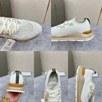 Cremefarbener Strick-Runner mit Kontrastsohle – Herren
