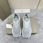 Cremefarbener Strick-Runner mit Kontrastsohle – Herren