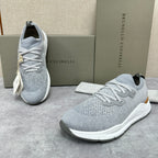 Cremefarbener Strick-Runner mit Kontrastsohle – Herren