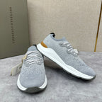 Cremefarbener Strick-Runner mit Kontrastsohle – Herren
