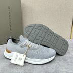 Cremefarbener Strick-Runner mit Kontrastsohle – Herren