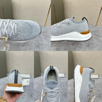 Cremefarbener Strick-Runner mit Kontrastsohle – Herren