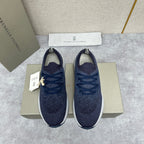 Cremefarbener Strick-Runner mit Kontrastsohle – Herren