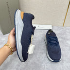 Cremefarbener Strick-Runner mit Kontrastsohle – Herren