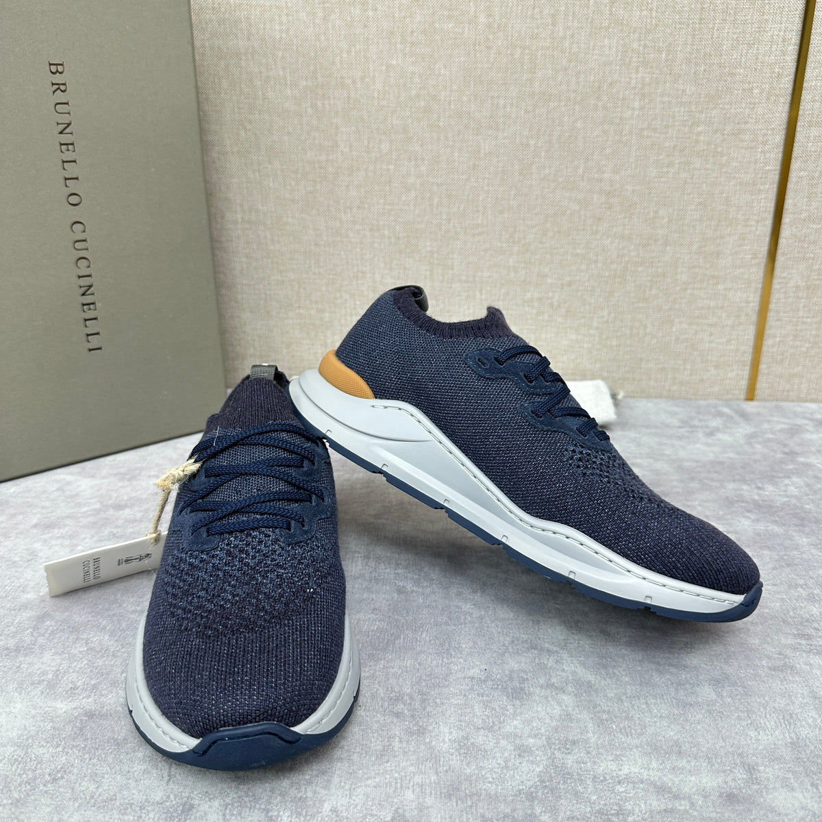 Cremefarbener Strick-Runner mit Kontrastsohle – Herren